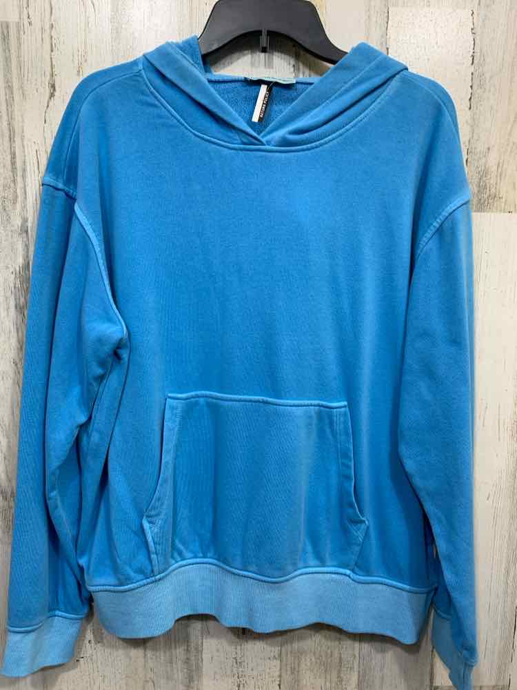 NWT ZENANA Size L Tops AQUA LONG SLEEVES HOODED SWEATSHIRT