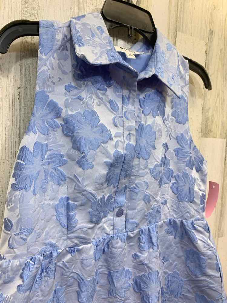PRE-OWNED & MERCI Dresses Size S Blue Floral SLEEVELESS JACQUARD Dress