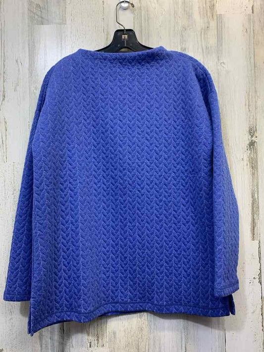 PRE-OWNED TALBOTS Tops Size M Blue QUILT SWEATER Jacket/HIGH NECK BLUE QUILTED L