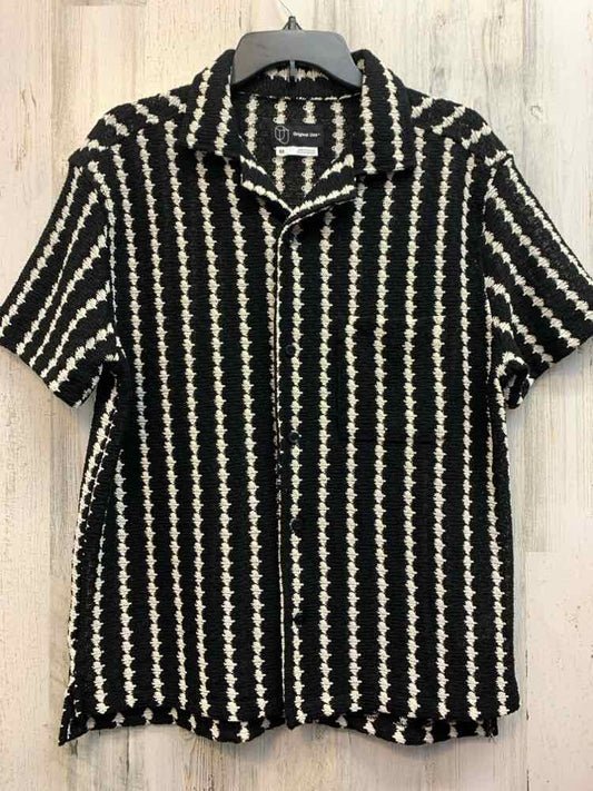 NWT ORIGINAL USE Tops Size M BLK/WHT Stripe SHORT SLEEVES Shirt