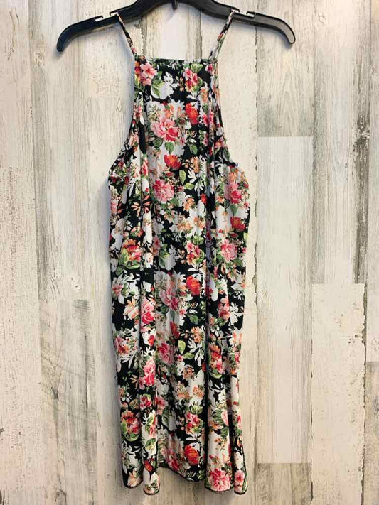 PRE-OWNED UK2LA Dresses and Skirts Size M BLK/WHT/PNK Floral Dress