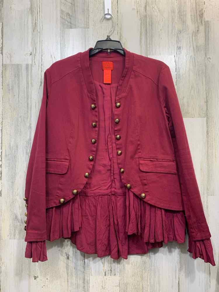 CRISTINA Tops Size M WINE JACKET Jacket