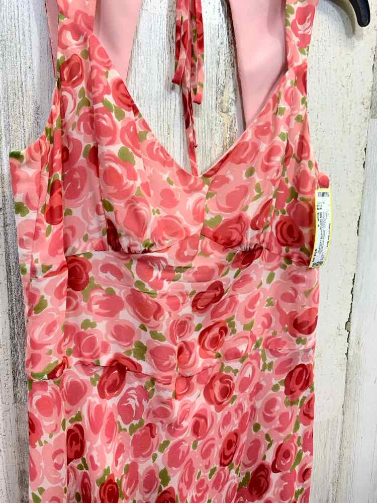 PRE-OWNED ANN TAYLOR Dresses and Skirts Size 4 PINK/GREEN ROSES SUNDRESS Dress/P