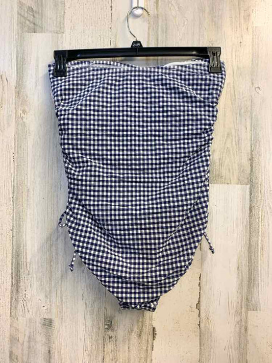 NWT TALBOTS Swimwear Size 8 BLU/WHT Checkered 1 PC Swimsuit