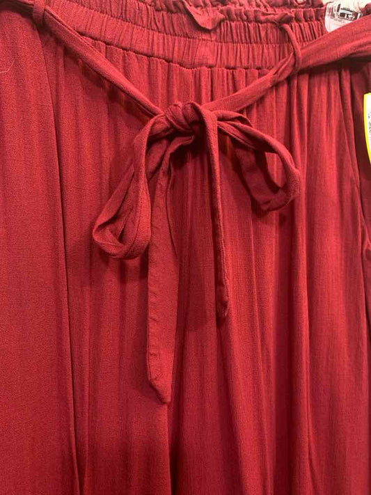 PRE-OWNED Size M LULAROE BOTTOMS Burgundy Solid WIDE LEG Pants