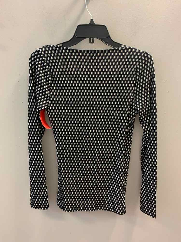 ANN TAYLOR Tops Size XS BLK/WHITE DOTS TOP