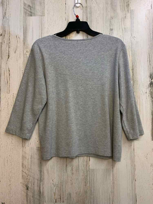 ALFRED DUNNER Tops Size PM GRAY/WHT Floral 3/4 LENGTH TOP