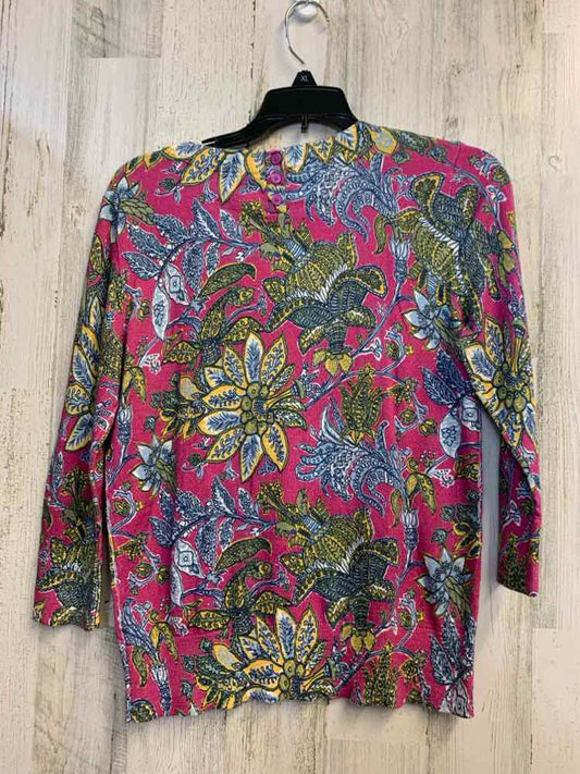 PRE-OWNED TALBOTS Tops Size M PINK/YLLW/BLUE/WHITE Paisley LONG SLEEVES TOP/PINK