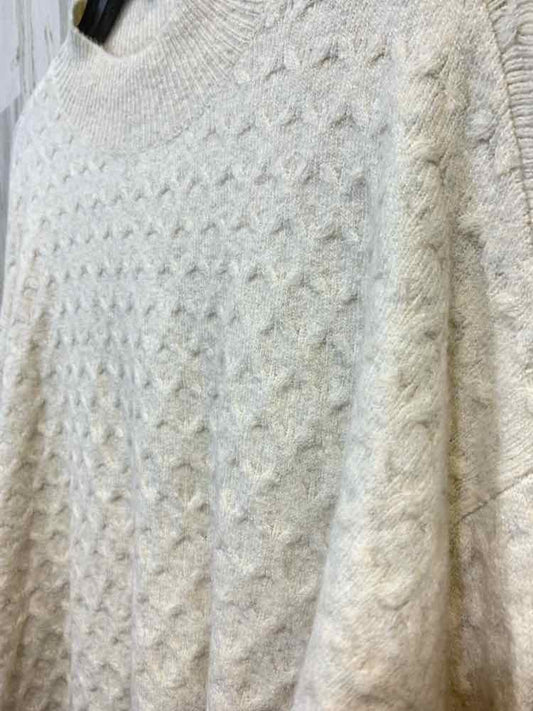 NWT ON 34TH Size XL Tops Cream HONEYCOMB LONG SLEEVE/MOCK NECK SWEATER