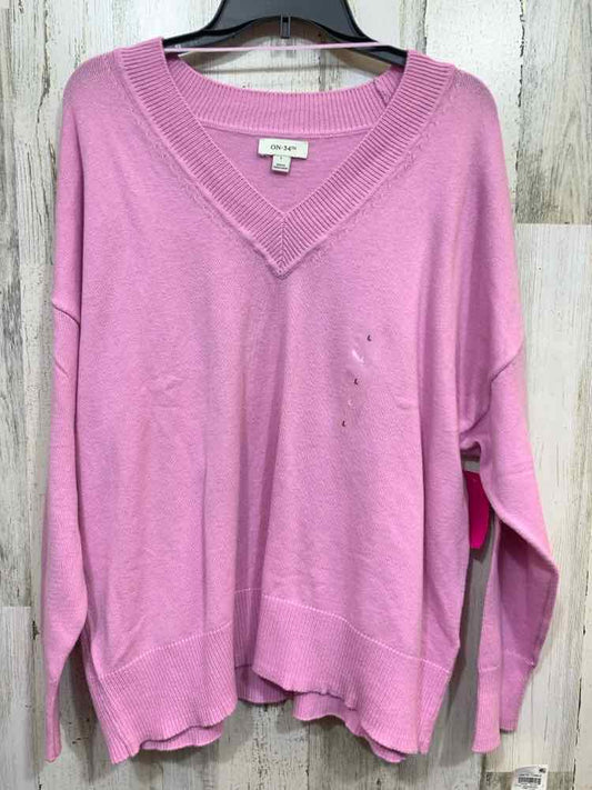 NWT ON 34TH Size L Tops MAUVE LONG SLEEVE/ V NECK SWEATER