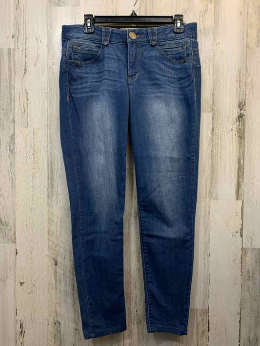 Size 8 DEMOCRACY BATH ASSESORIES Blue JEAN CAPRI SLIM LEG ELASTIC WASTE