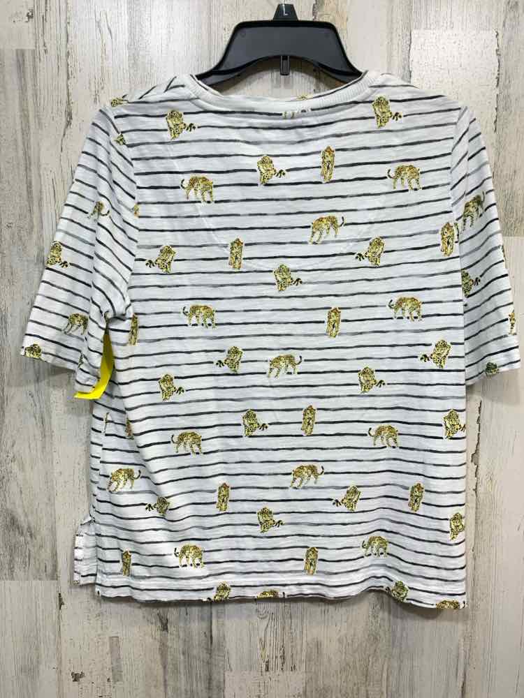 PRE-OWNED CHICO'S/HORIZONTAL STRIPE W/ LEOPARDS TEE