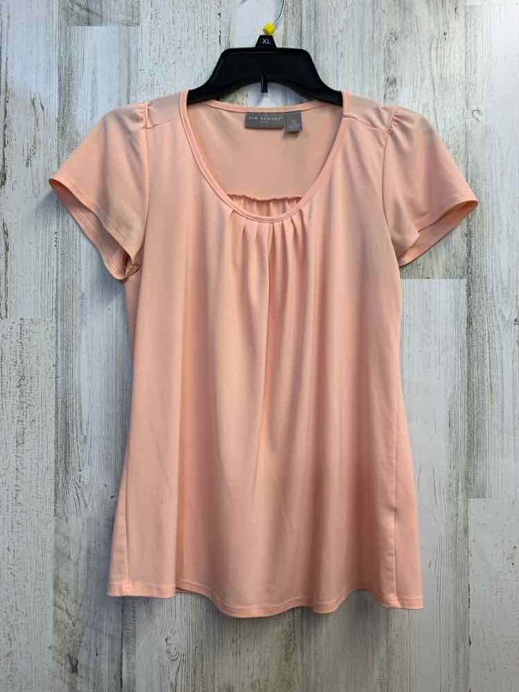 PRE-OWNED KIM ROGERS Tops Size PS APRICOT SHORT SLEEVES TOP