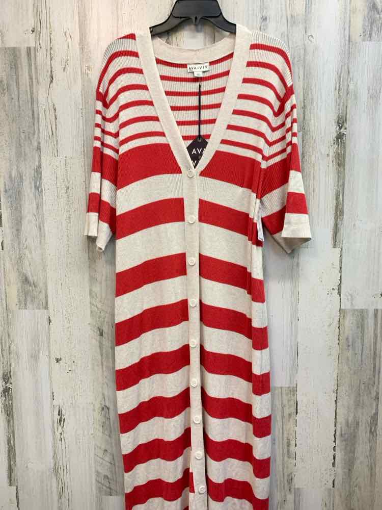 NWT AVA & VIV Tops Size PLUS RED/WHITE STRIPES DRESSES AND SKIRTS/RED/WHITE STRI