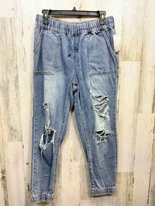 PRE-OWNED Size 12S MAURICES BOTTOMS Blue DISTRESSED JOGGER JEANS