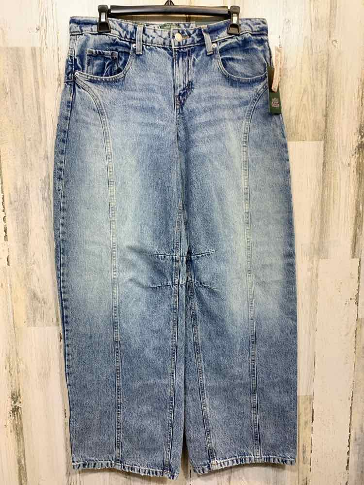 NWT Size 6 WILD FABLE BOTTOMS Blue Denim/MID-RISE BARREL VINTAGE LOOK JEAN