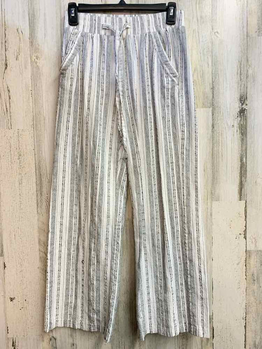 Size S SIENNA SKY BOTTOMS WHT/BLK Stripe STRAIGHT Pants