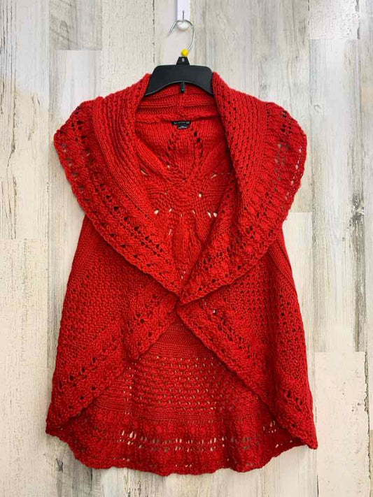 NWT NEW DIRECTION Tops Size PXL Red SLEEVELESS TOP/CROCHET VEST