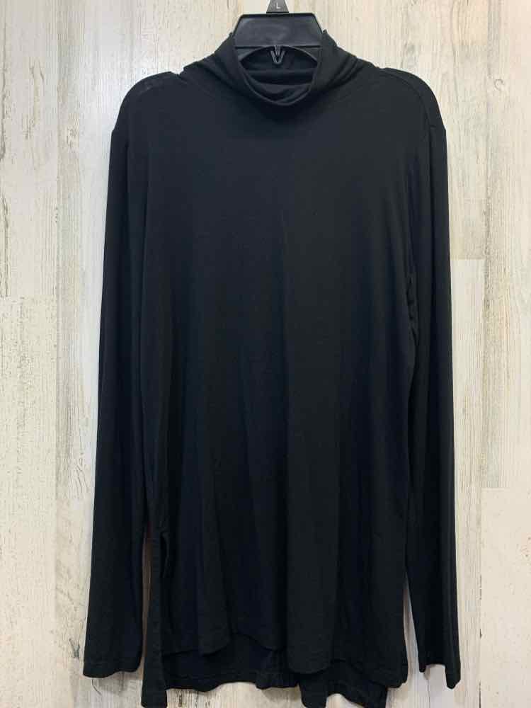 PRE-OWNED VINA Tops Size M Black Solid LONG SLEEVES TOP/BLACK LONG SLEEVE TURTLE