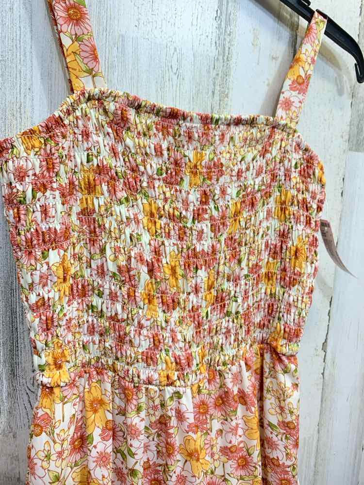 PRE-OWNED JESSICA SIMPSON Dresses and Skirts Size L CRM/PNK/ORNG Floral Dress