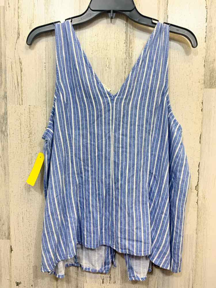 NWT A NEW DAY Tops Size XL BLUE/WHITE VERTICAL STRIPES TANK TOP Shirt/VERTICAL S