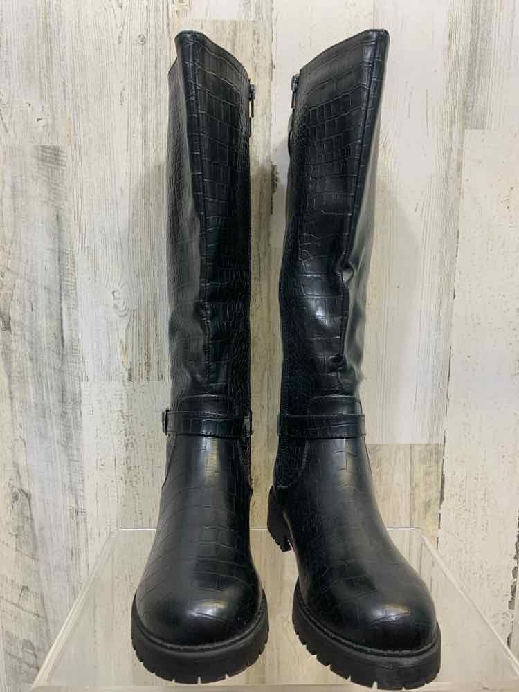 NWT STYLE & CO SHOES Shoe Size 7 Black CROCODILE CALF LENGTH Boots/BLACK CROCODI