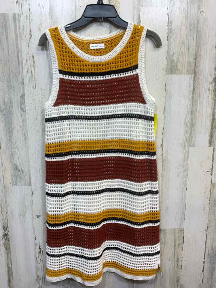 PRE-OWNED NINE WEST Dresses and Skirts Size L BROWN/MUSTARD/WHITE/BLACK Dress/CR