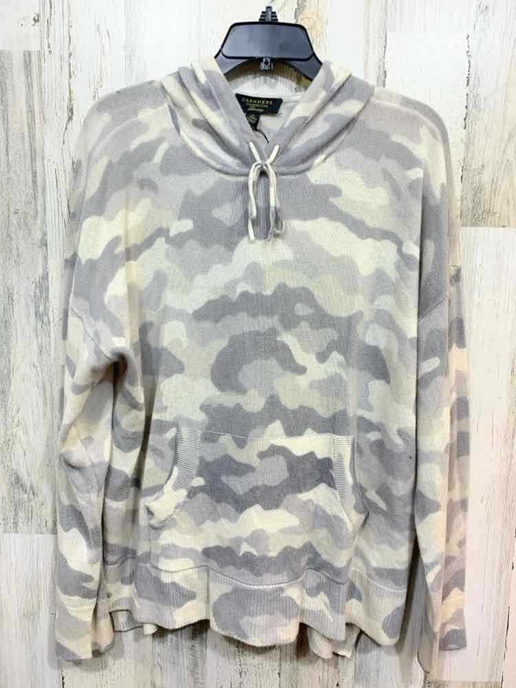 NWT CHARTER CLUB Size XL Tops CRM/GRAY Cashmere LONG SLEEVE SWEATER