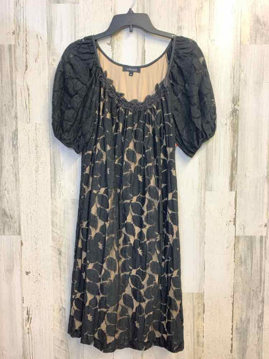 NWT KAREN KANE Dresses and Skirts Size M BLK/NUDE Lace PUFF SLEEVES Dress