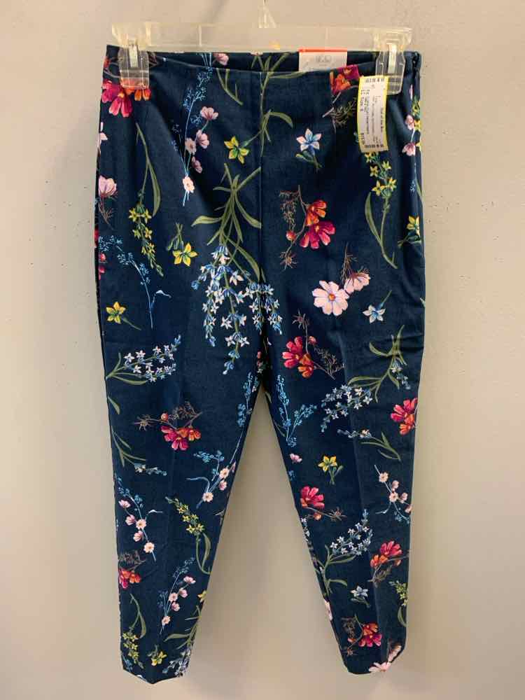 NWT Size 6 TIME & TRU BOTTOMS NVY/PNK/BLU Floral Pants