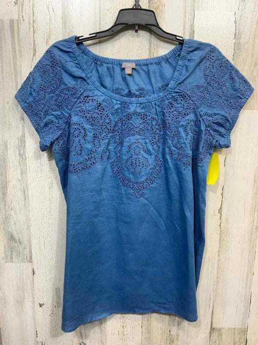 PRE-OWNED J JILL/SHORT-SLEEVE EYELET TOP