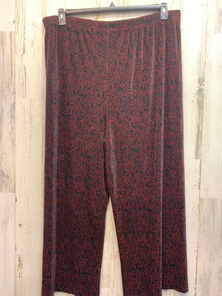 Size 22/24 KATHRYN DEENE PLUS SIZES RED/BLK SCROLL STRAIGHT Pants