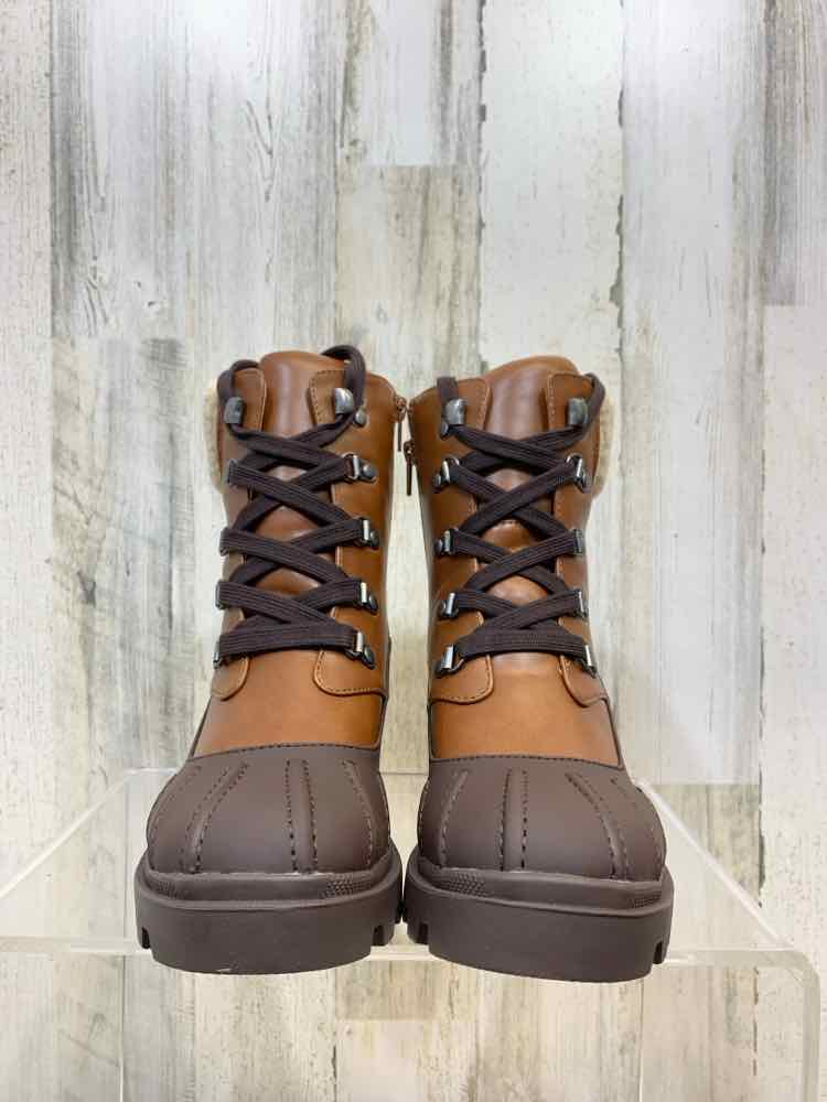NWT MADDEN GIRL SHOES Shoe Size 7 BROWN/TAN RAIN BOOTS Boots/RAIN BOOT BLOCK HEE