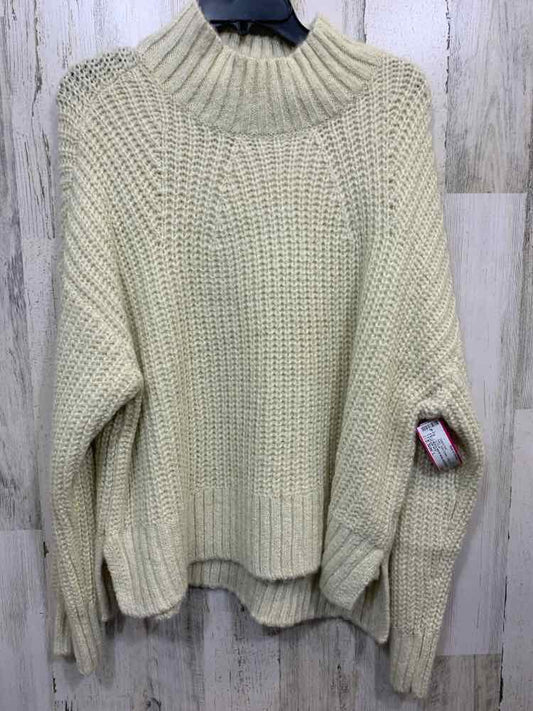NWT ON 34TH Size L Tops CREAM CABLE KNIT LONG SLEEVE/ MOCK NECK SWEATER