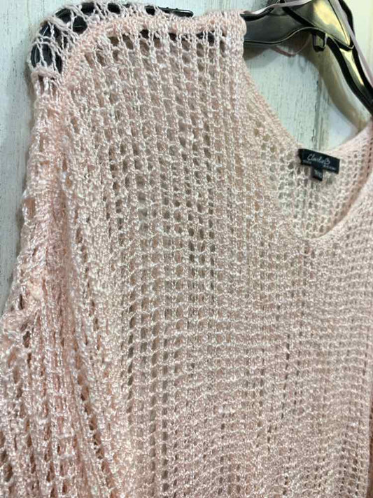 PRE-OWNED CHARLIE Tops Size XS Pink 3/4 SLEEVE CROCHET Blouse