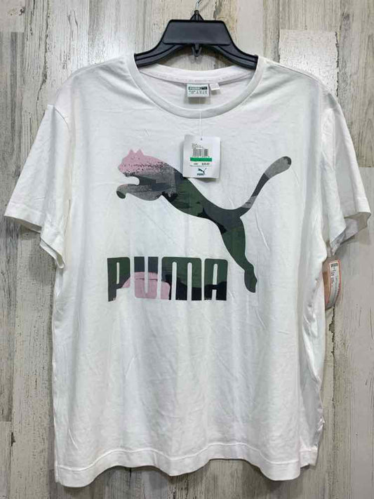 NWT PUMA Tops Size L WHT/PNK/GRY/GRN T-shirt