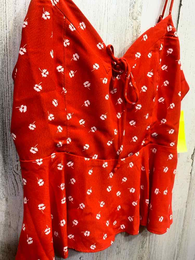 PRE-OWNED MINE BRITTON Tops Size S RED/WHITE Floral TANK TOP Tank Top