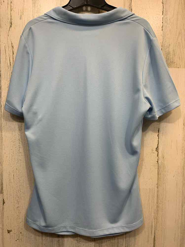 PRE-OWNED PGA TOUR Tops Size L LIGHT BLU SHORT SLEEVES TOP/V CUT NECK POLO W/ RU