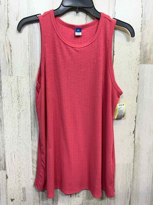 PRE-OWNED OLD NAVY Tops Size S TALL WATERMELLON RIBBED/ SCOOP NECKLINE Tank Top
