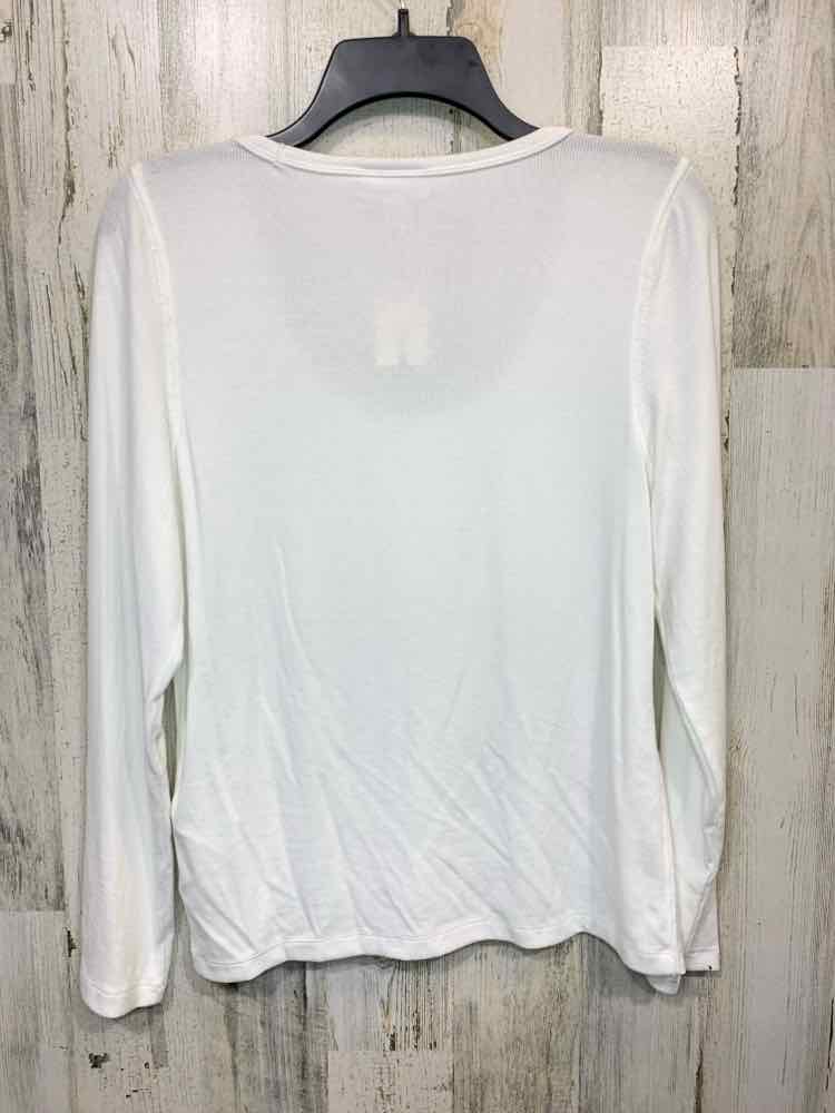 NWT ON 34TH Size L Tops White Solid LONGSLEEVE Shirt