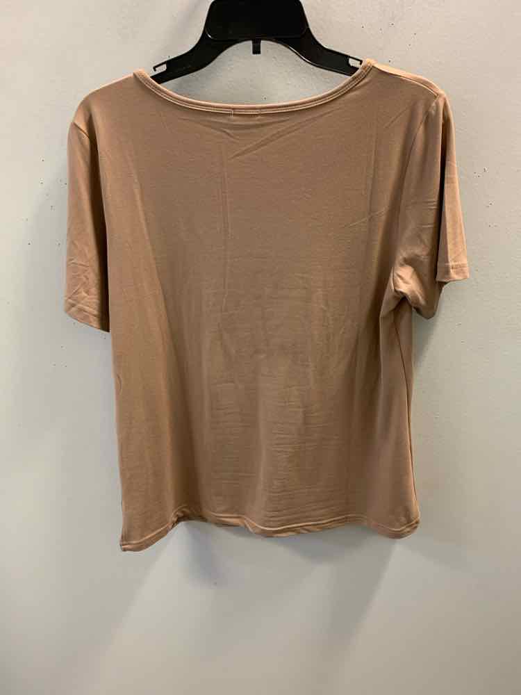 CHANCES R Tops Size M Taupe SHORT SLEEVES TOP