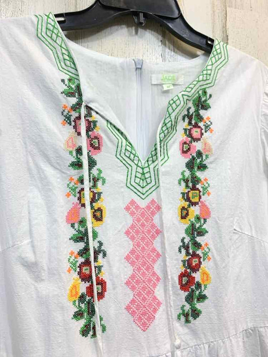PRE-OWNED JADE Dresses and Skirts Size M WHITE/GREEN/PINK/YELLOW/BROWN Dress/FLO