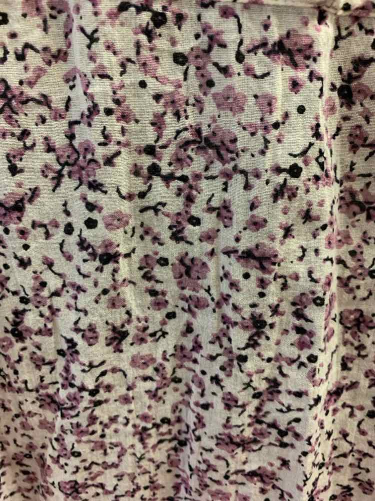 J JILL Tops Size L LAVENDER/WHT/BLK Floral LONG SLEEVES TOP