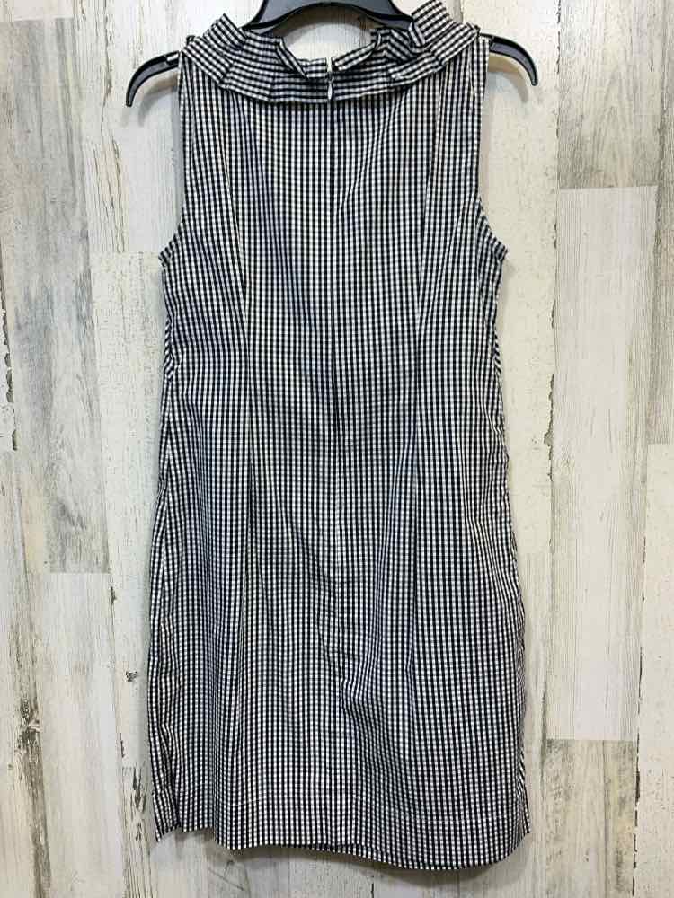 PRE-OWNED TALBOTS Dresses and Skirts Size 4 WHITE/BLACK Checkered SHEATH Dress/W