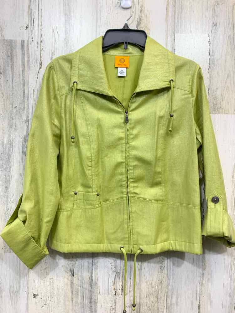 PRE-OWNED RUBY RD JACKETS / COATS Size 10 YELLOW GREEN METALLIC Jacket/METALLIC