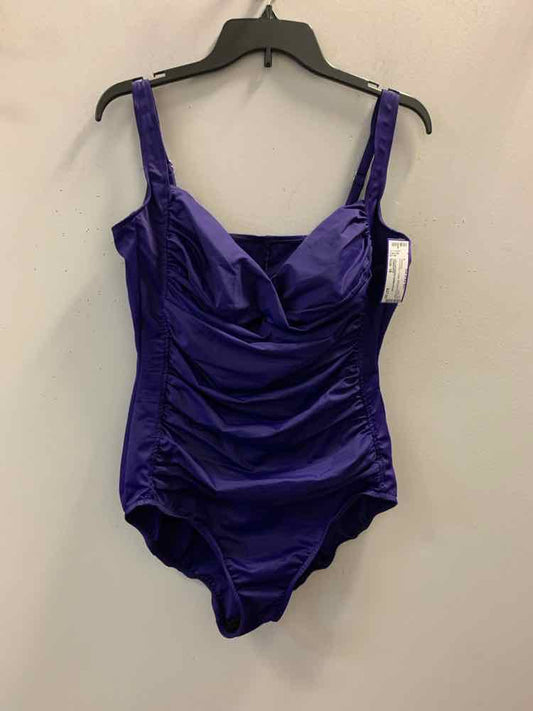 TRIMSHAPER Swimwear Size 18 Purple SPAGHETTI STRAP Swimsuit