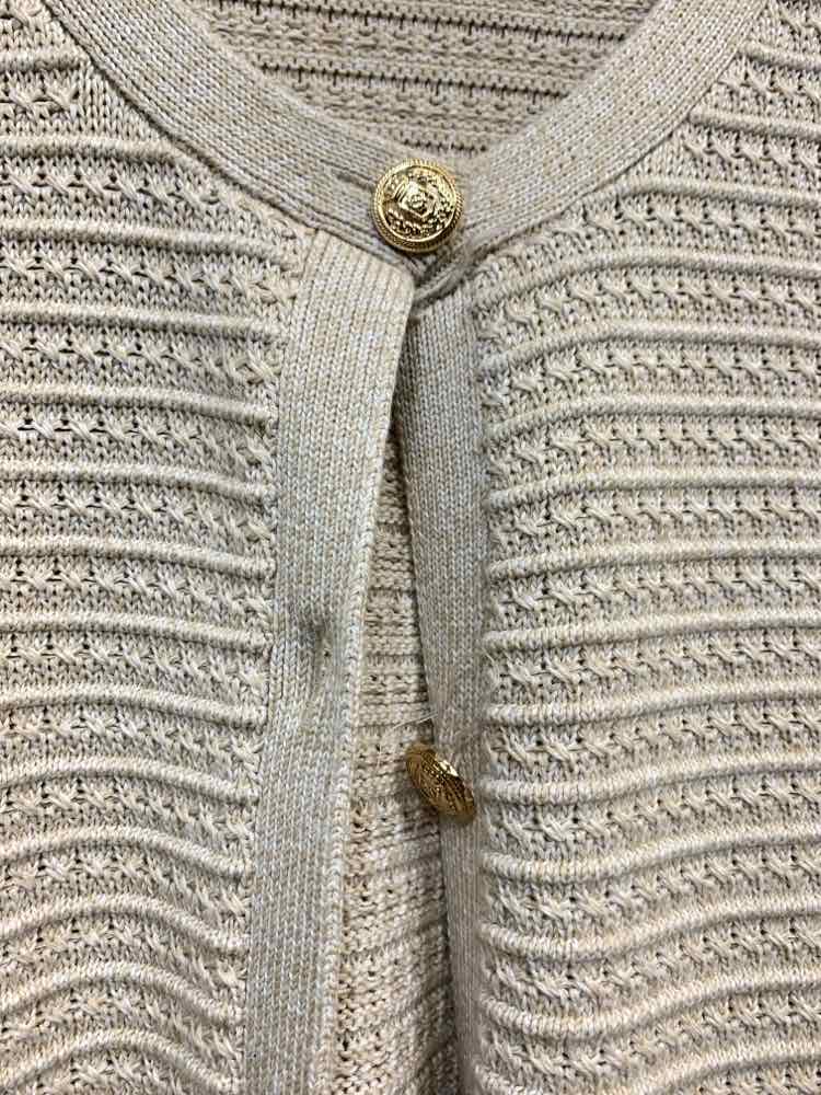 PRE-OWNED TALBOTS Size XL Tops Tan SHORT SLEEVES SWEATER