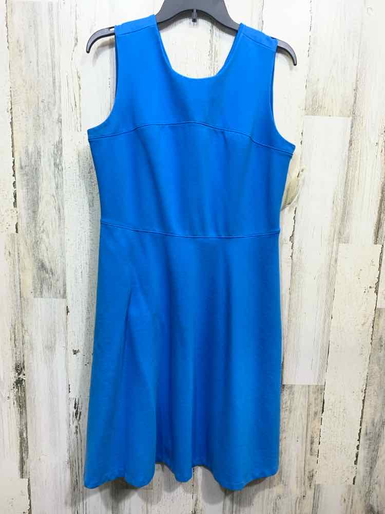 PRE-OWNED LANDS END Dresses and Skirts Size 14 Blue Solid SHEATH Dress