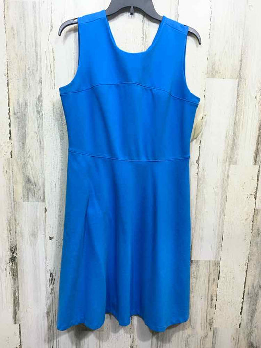 PRE-OWNED LANDS END Dresses and Skirts Size 14 Blue Solid SHEATH Dress