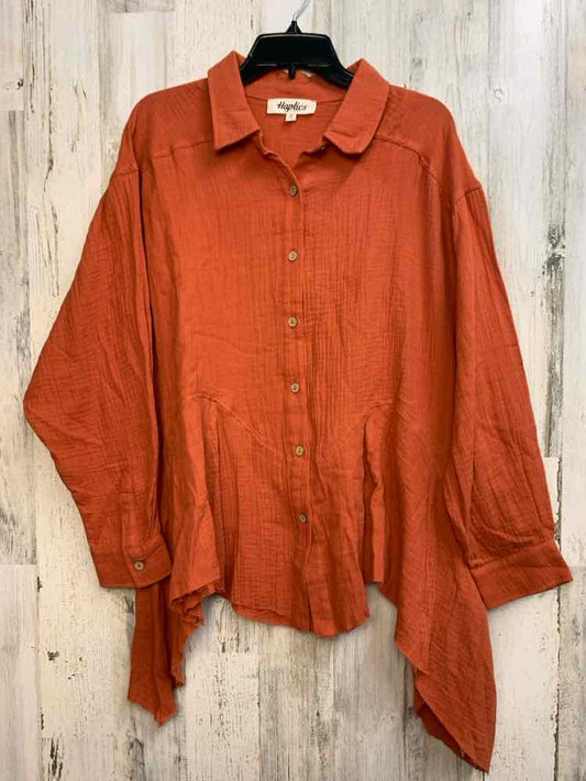 HAPTICS Tops Size S BURNT ORANGE LONG SLEEVES Shirt/BURNT ORANGE BUTTON DOWN LON